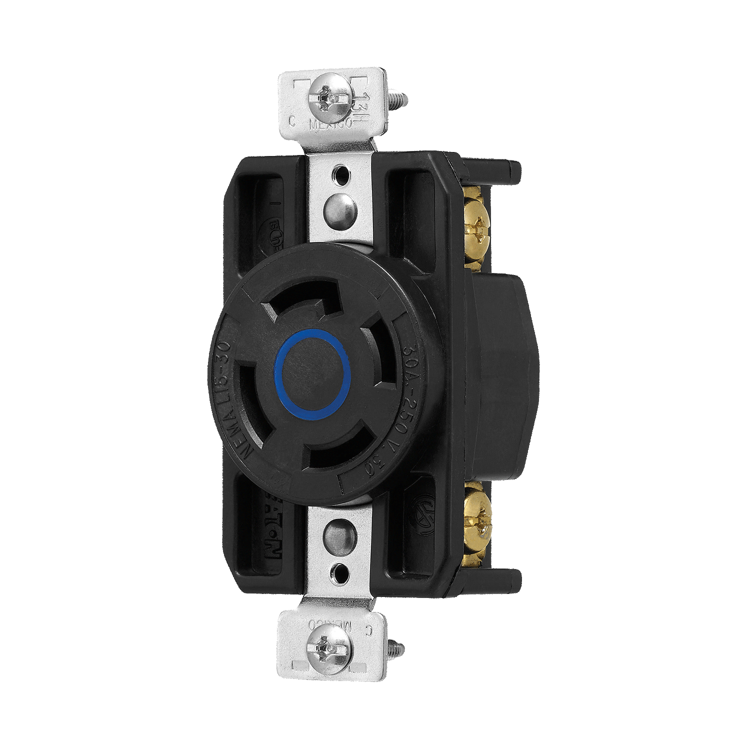 Imagen de CONTACTO MEDIA VUELTA 3P 4H 30A 3F 250V AC NEMA L15-30 GRADO INDUSTRIAL