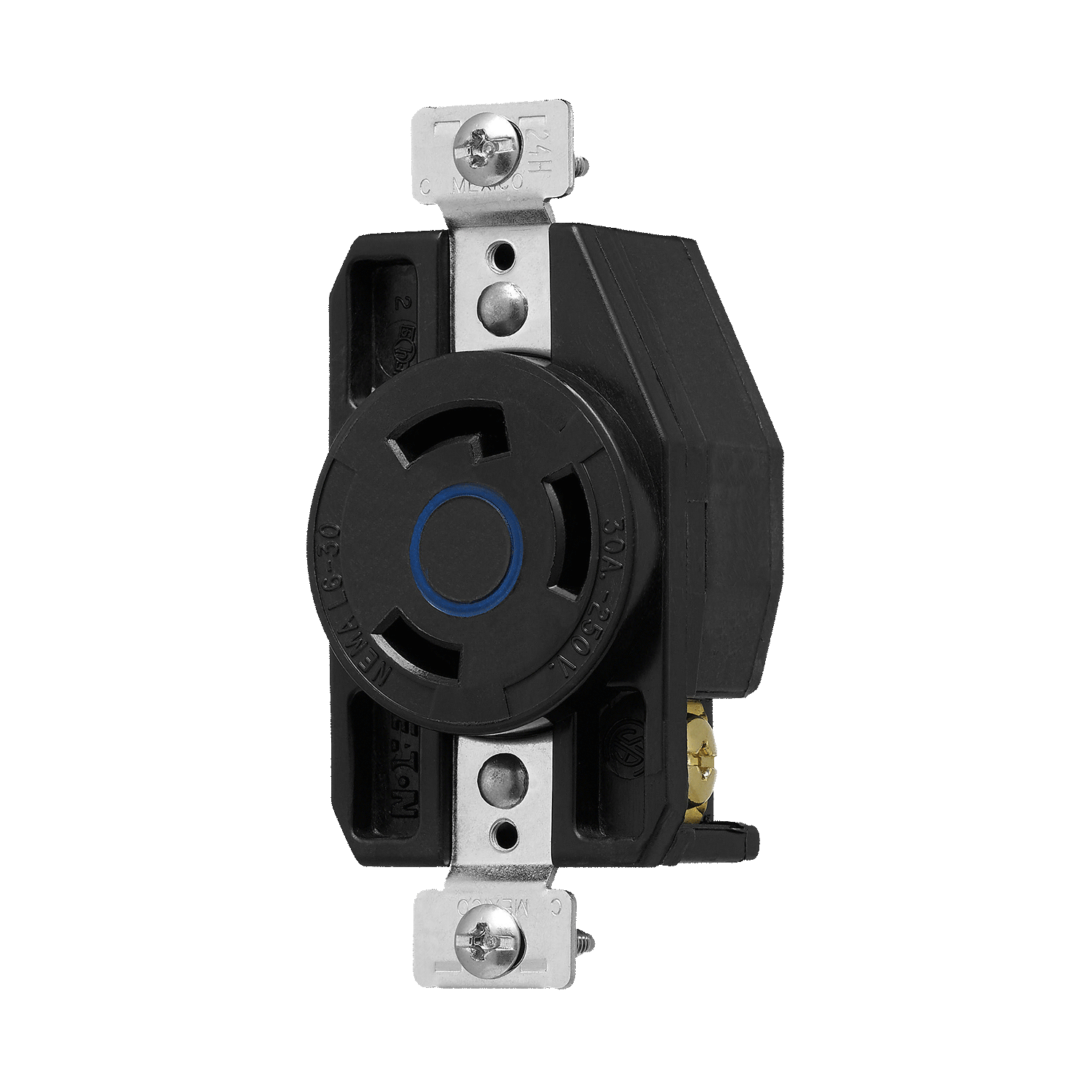 Imagen de CONTACTO MEDIA VUELTA 2P 3H 30A 250V AC NEMA L6-30 GRADO INDUSTRIAL