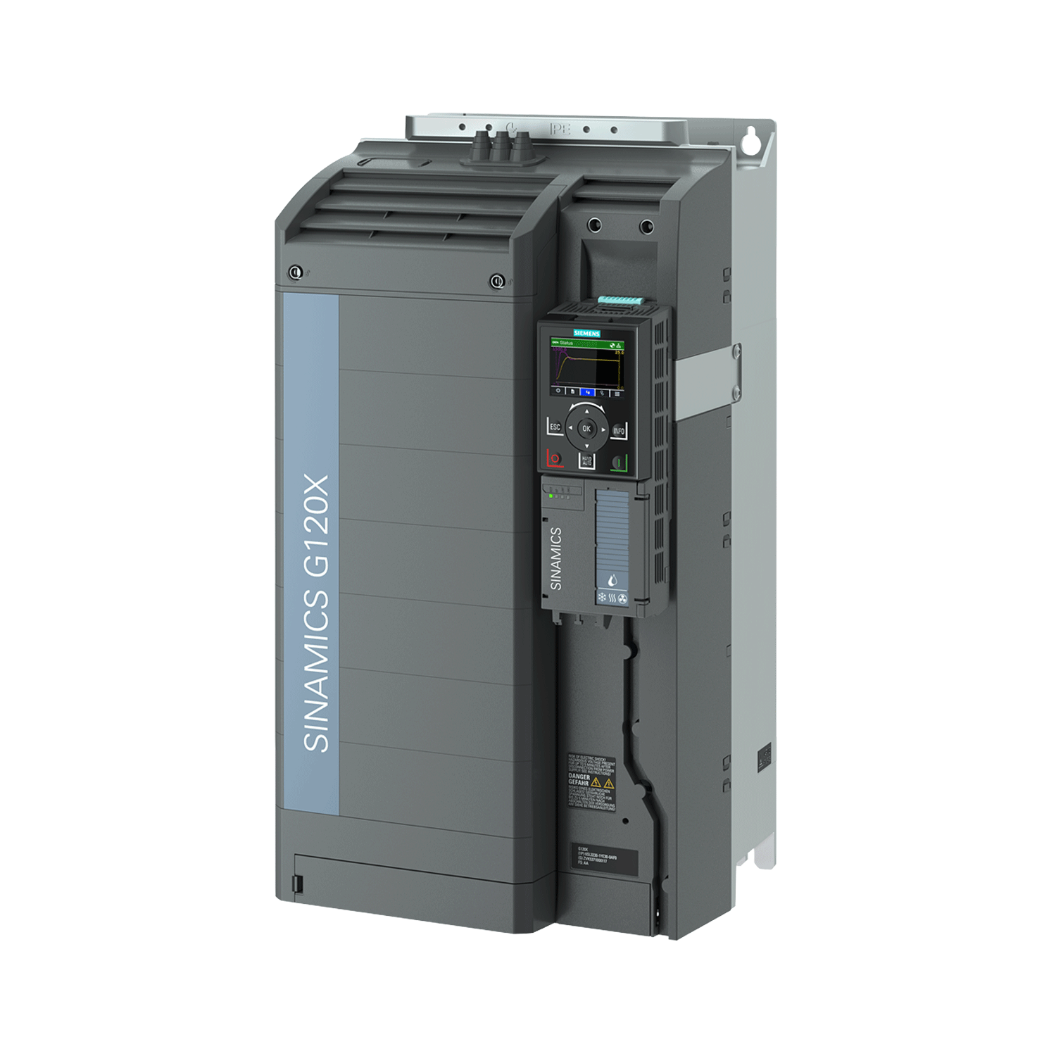 Imagen de VARIADOR G120X 75HP TRIFASICO 440 VAC COMUNICACIÓN PROFINET, ETHERNET/IP INCLUYE PANEL