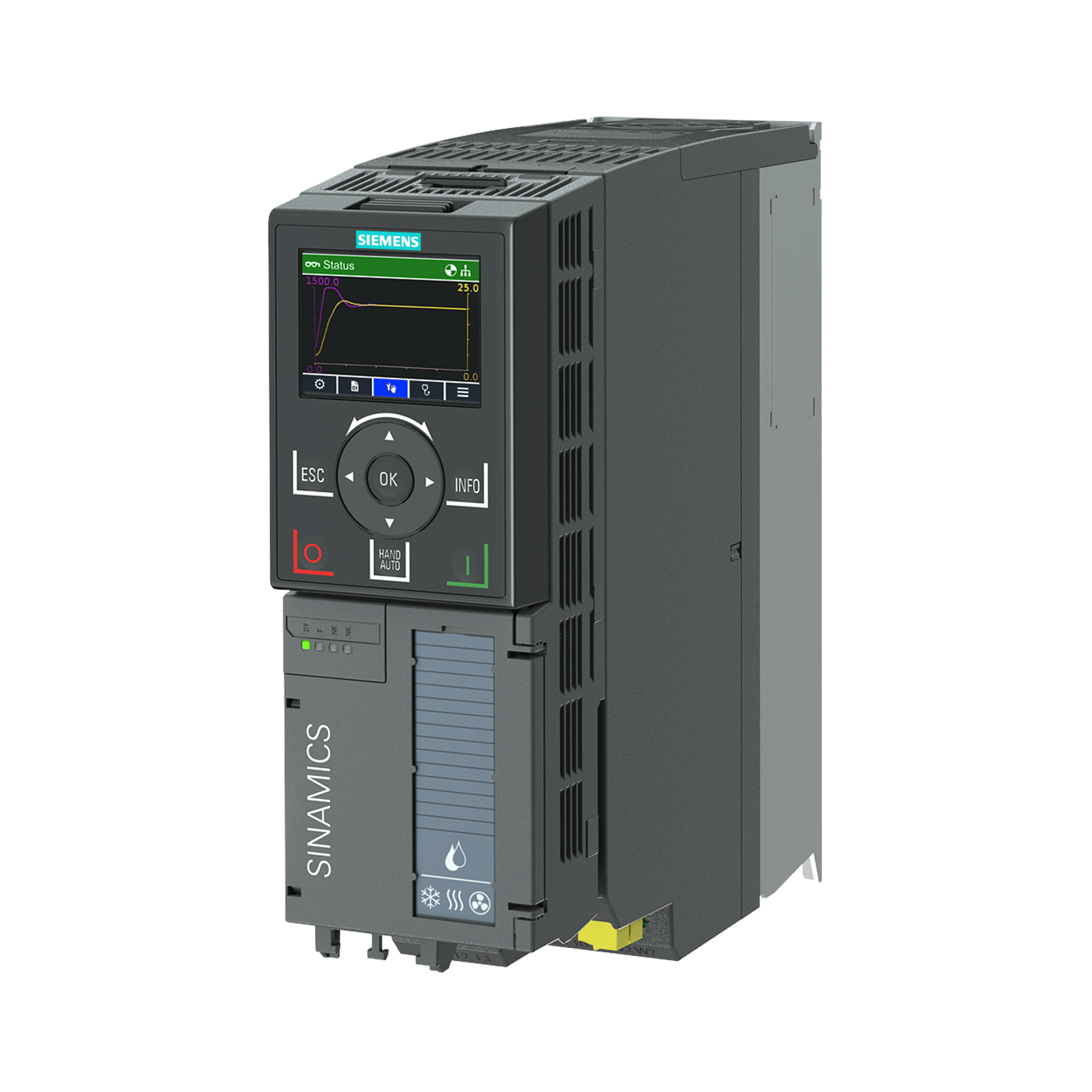 Imagen de VARIADOR G120X 1HP TRIFASICO 440 VAC COMUNICACIÓN PROFINET, ETHERNET/IP FILTRO EMC INCLUYE PANEL