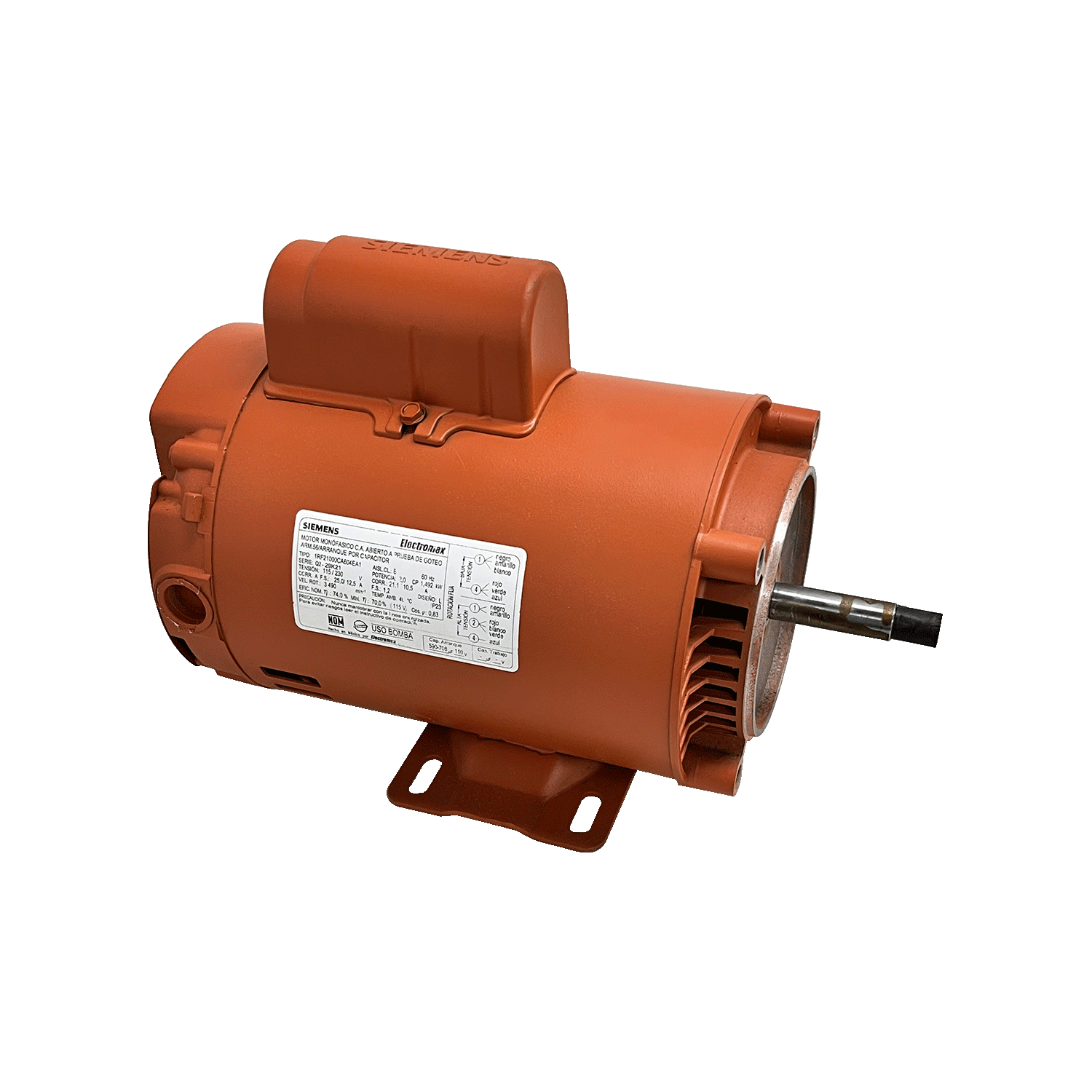 Imagen de MOTOR MONOFASICO PARA BOMBA 2 HP 2 POLOS 115/230V ARMAZON 56 ELECTROMEX