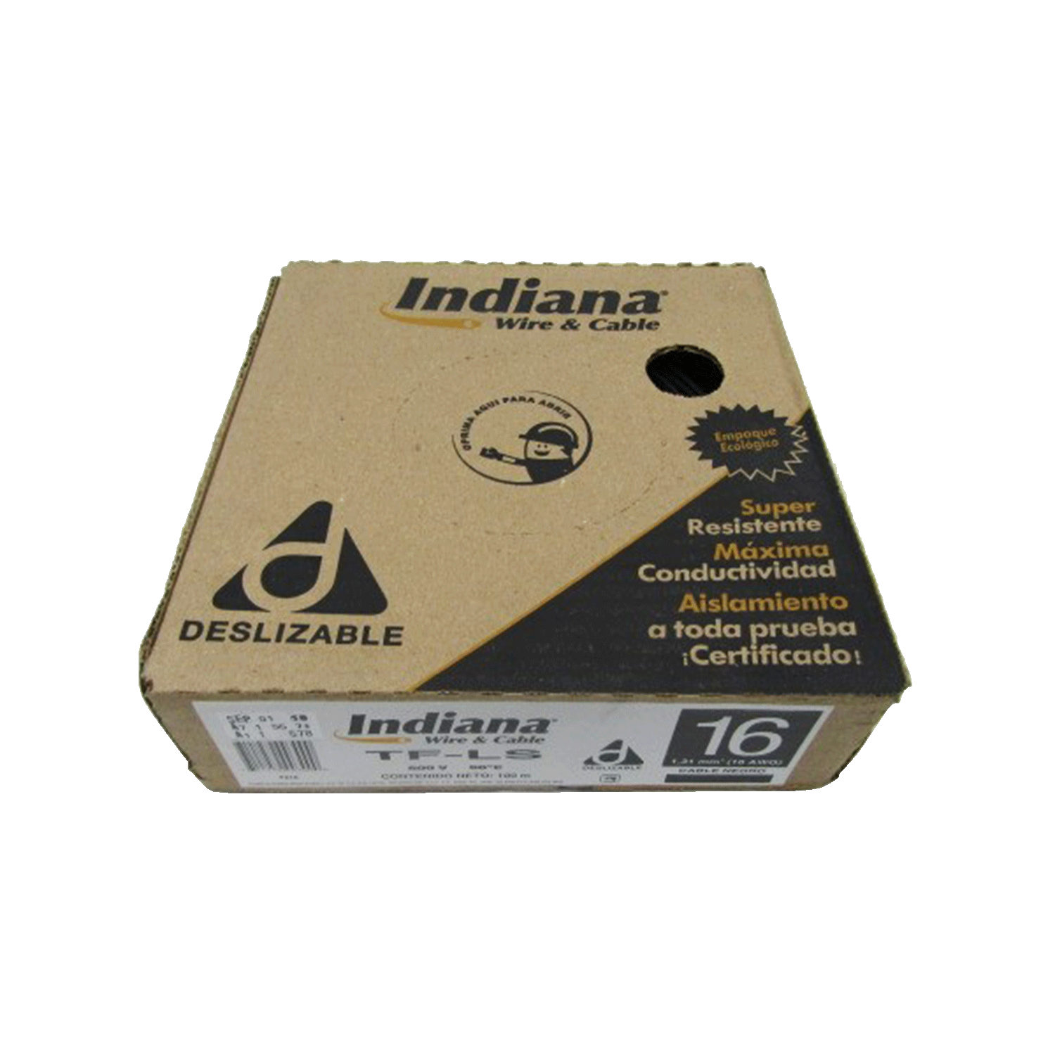 Imagen de CABLE TF-LS 16 AWG INDIANA "NEGRO" CAJA/ROLLO 100 MTS