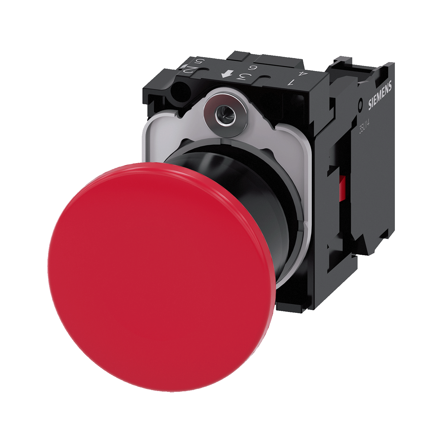 Imagen de BOTON HONGO ROJO 22MM 1NC PLASTICO CON RETENCION