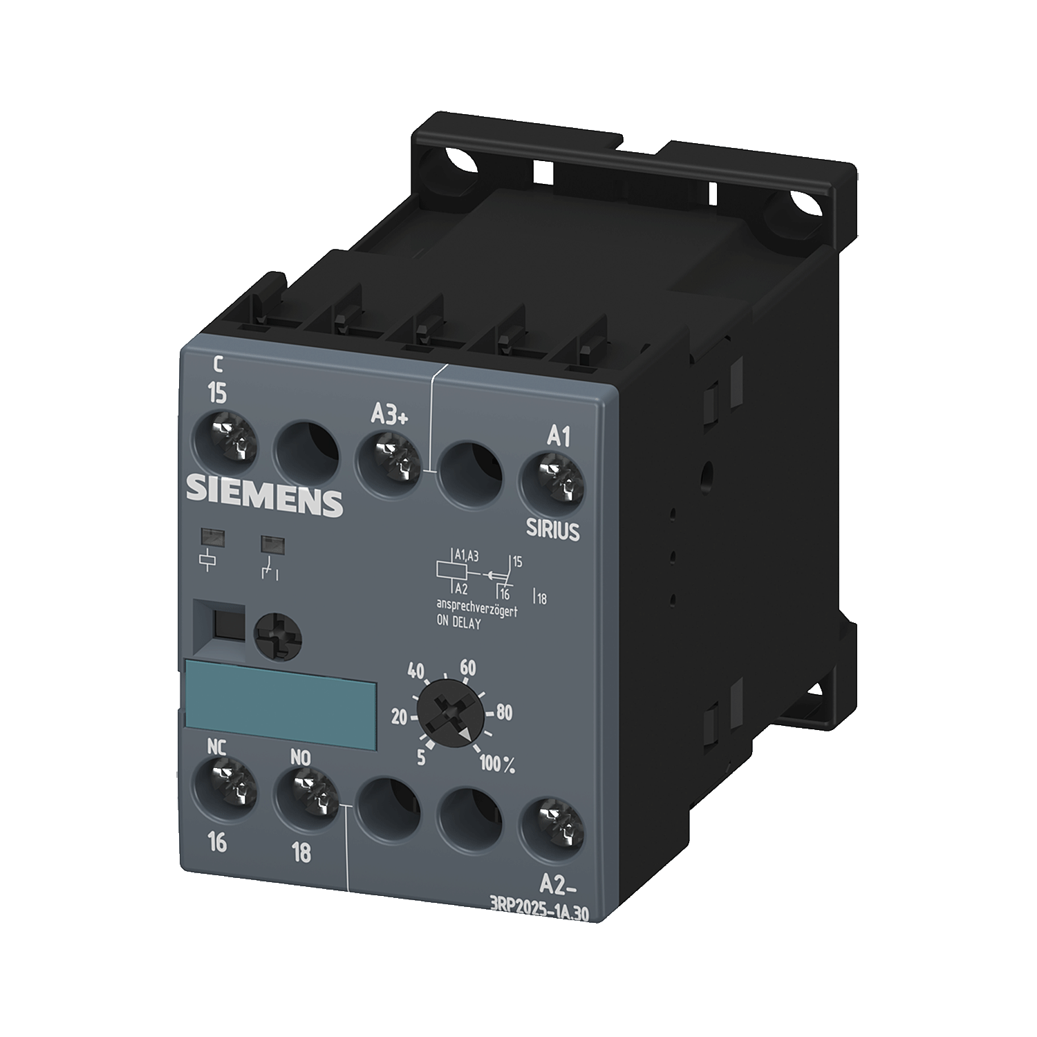 Imagen de RELEVADOR DE TIEMPO RETARDADO A LA EXCITACIÓN AJUSTE 0.05S A 100H 24V AC/DC, 100…127V AC
