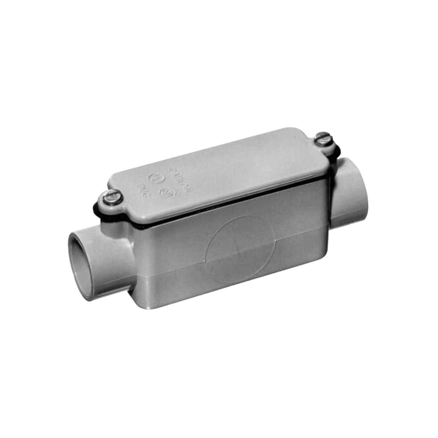 Imagen de CONDULET "C" PVC CED40/PLASTICO GRIS 1/2" UL 78116