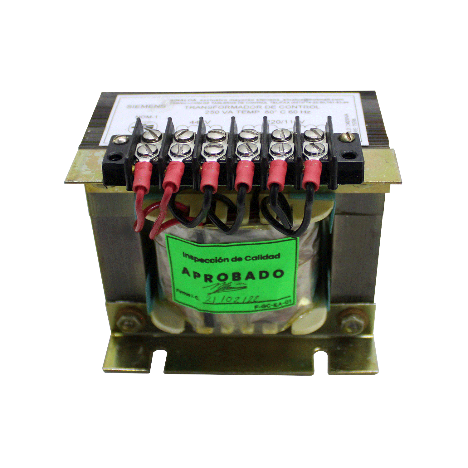 Imagen de TRANSFORMADOR DE CONTROL 250 VA PRIM.440V, SEC.220/110V  ORION