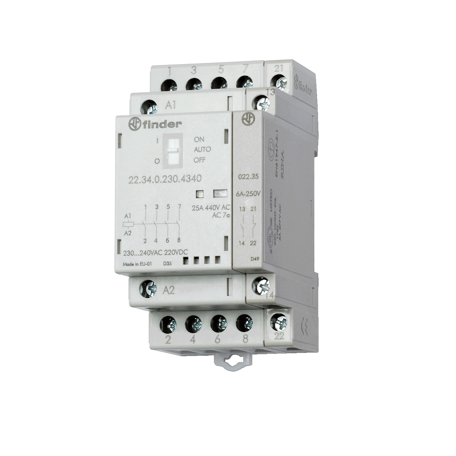 Imagen de CONTACTOR MODULAR (230V AC/DC) 40A 4NA 22.34.0.230.4340