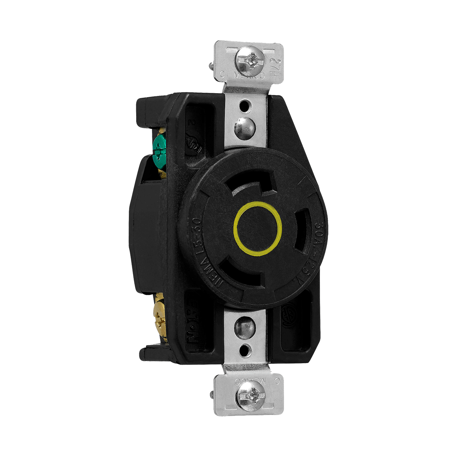 Imagen de CONTACTO MEDIA VUELTA 2P 3H 30A 125V AC NEMA L5-30 GRADO INDUSTRIAL