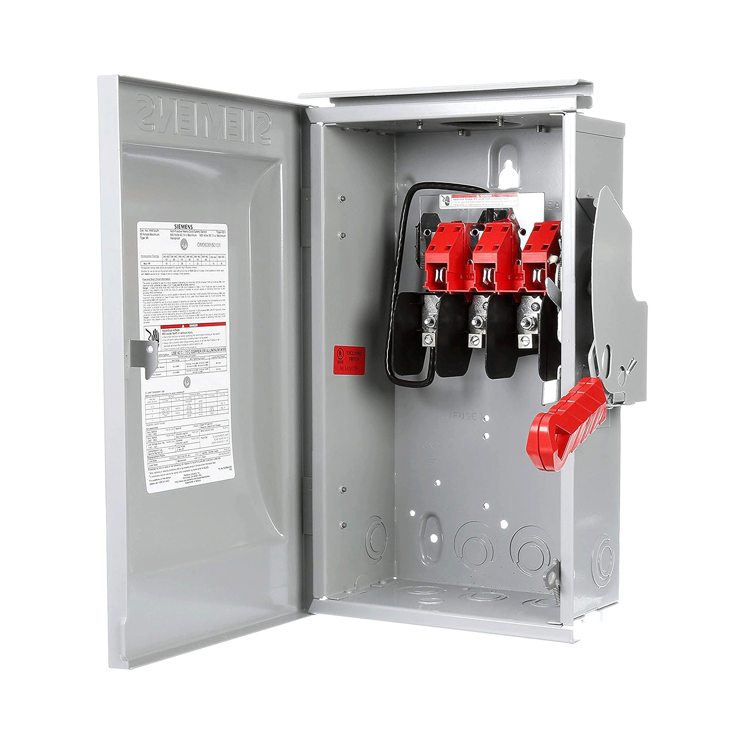 Imagen de INTERRUPTOR DE SEGURIDAD 2 X 60A 600V NEMA 3R S/PORTA FUSIBLE