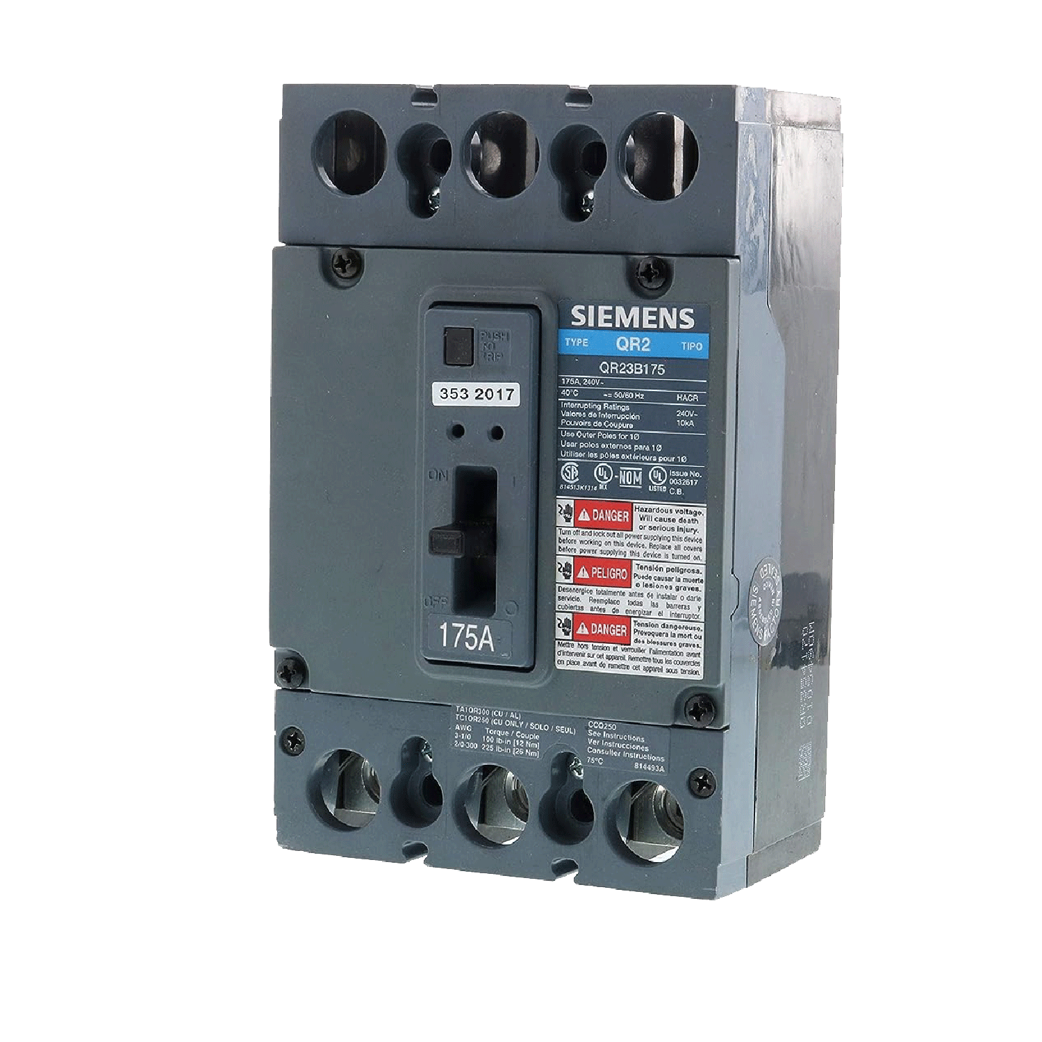 Imagen de INTERRUPTOR QR2 3X175A 10KA/240V