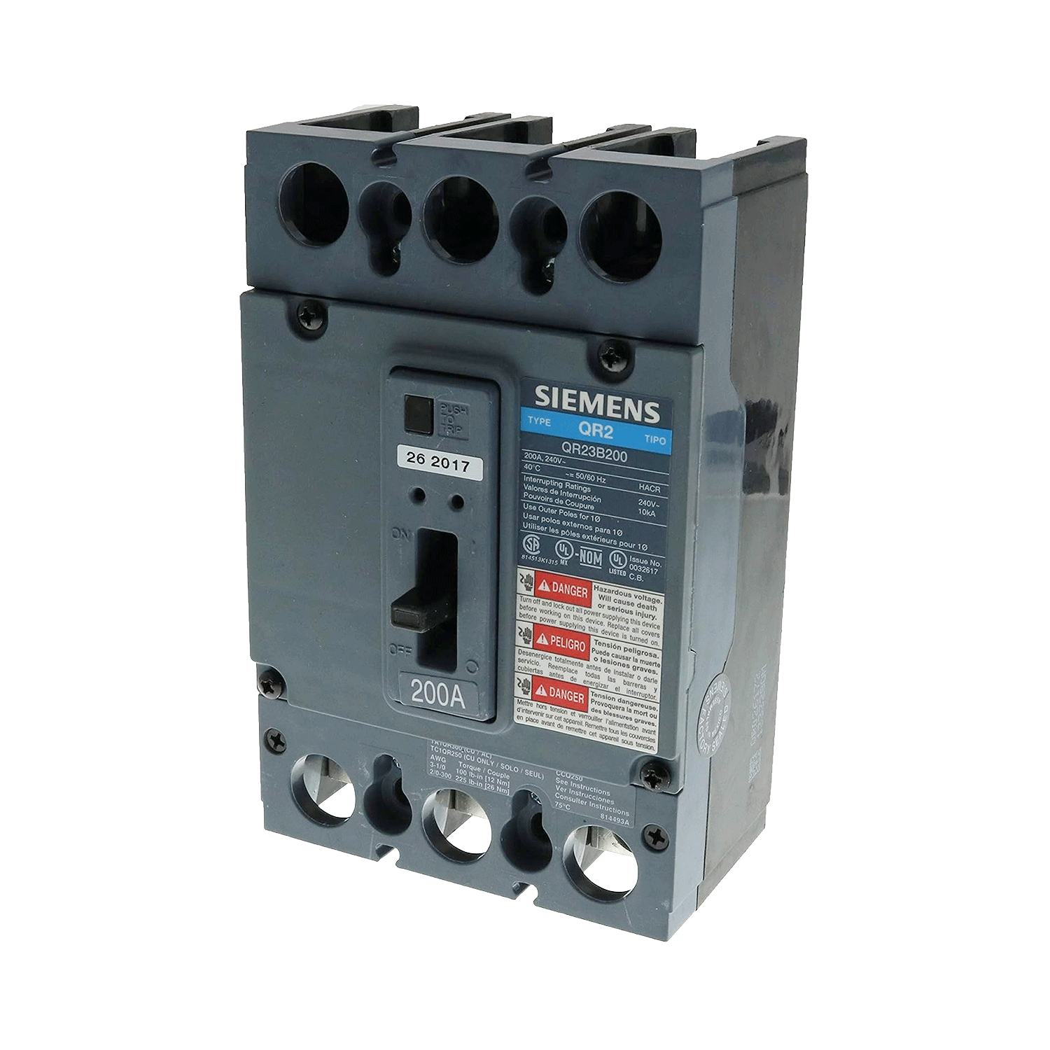 Imagen de INTERRUPTOR QR2 3X200A 10KA/240V