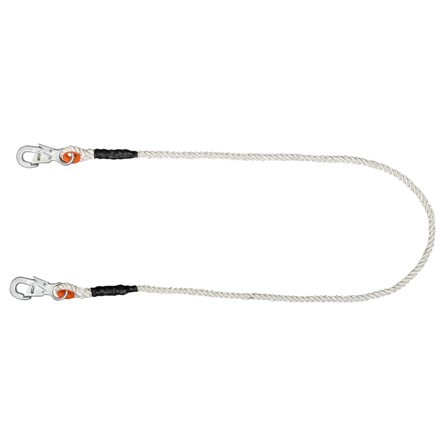 Imagen de CUERDA DE VIDA POLIPROPILENO 2 GANCHOS SEGURO DOBLE 2 MTS RESISTENCIA 2082KG TULMEX