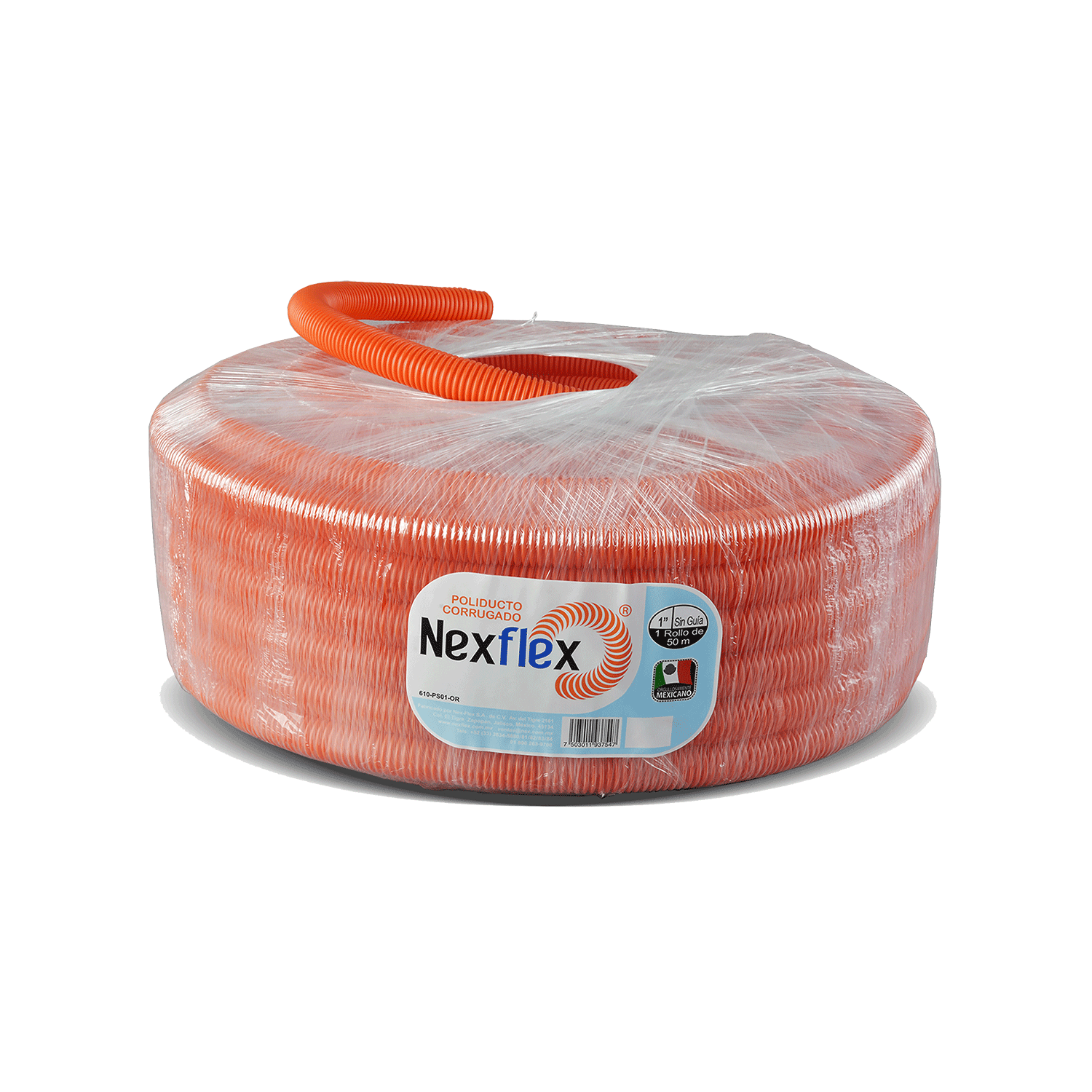 Imagen de NEXFLEX NARANJA 1" SIN GUIA (ROLLO 50 MTS)