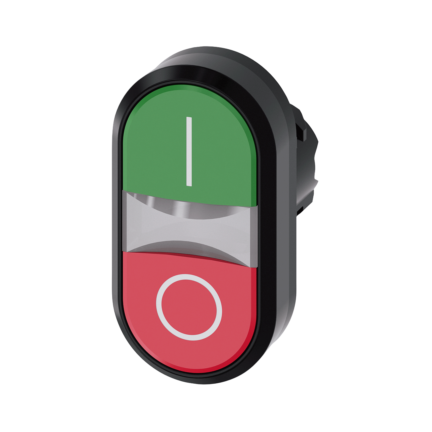 Imagen de BOTON PULSADOR DOBLE ILUMINADO VERDE 22MM PLASTICO I, ROJO: O, BOTONES RASANTES