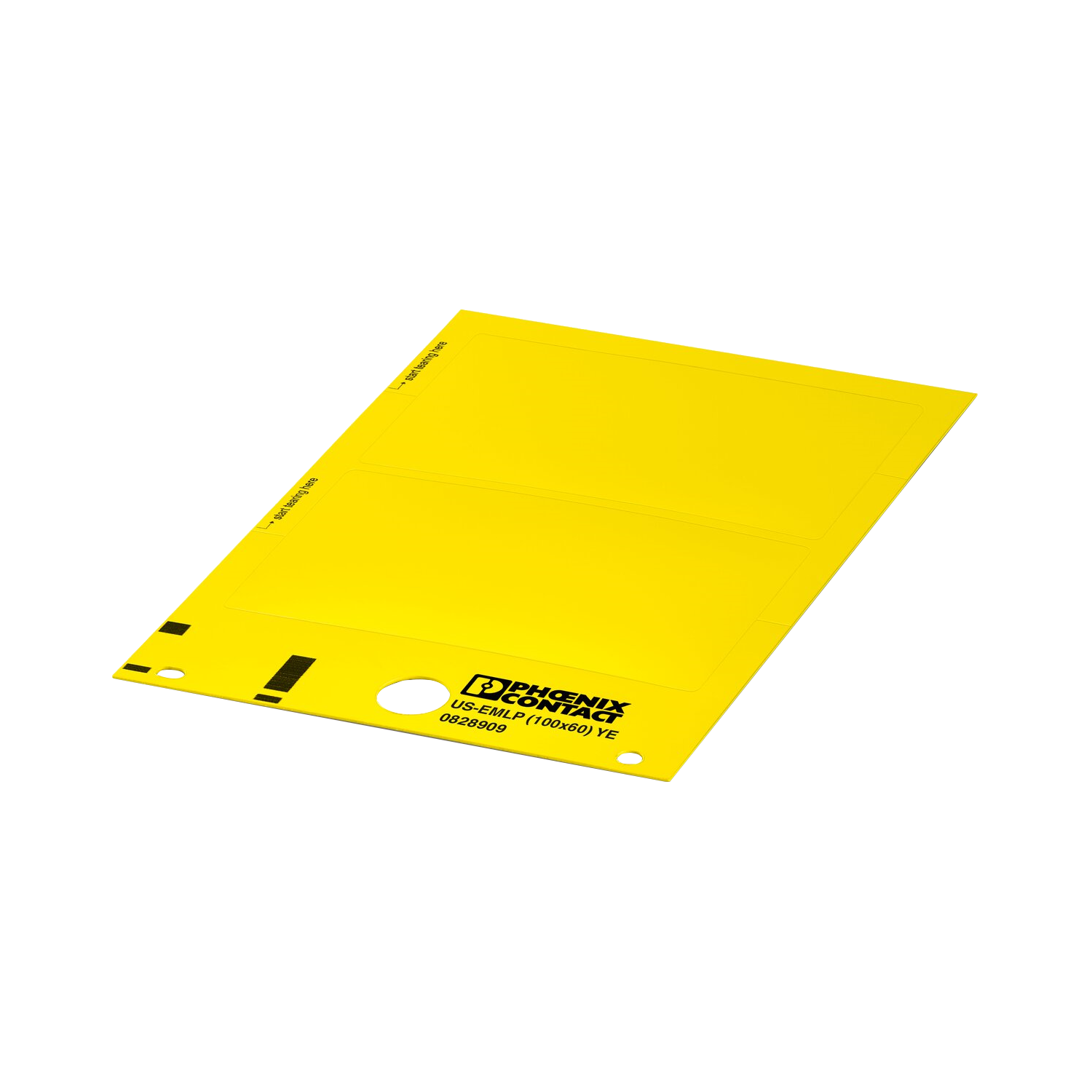 Imagen de ETIQUETA DE PLASTICO AMARILLO US-EMLP 100 X 60