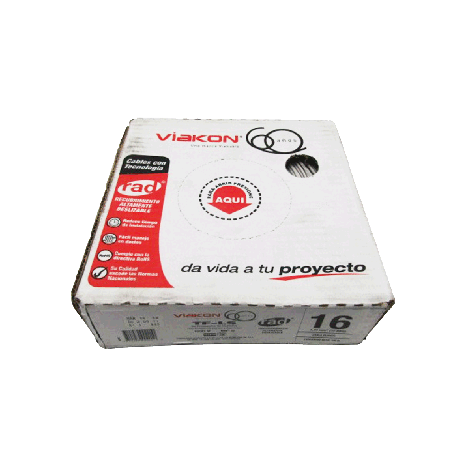 Imagen de CABLE TF-LS 16 AWG PVC CAJA (VIAKON) “BLANCO”