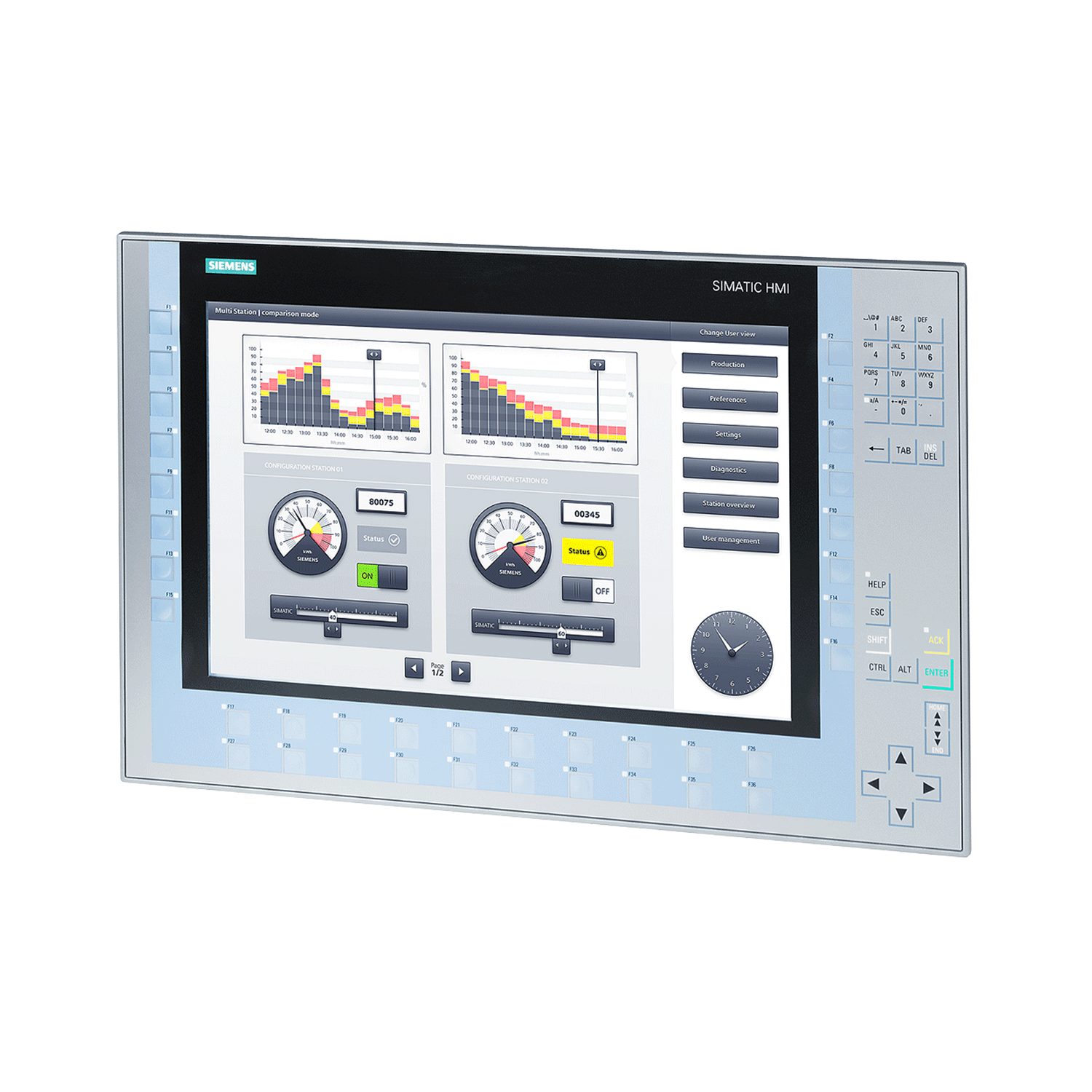 Imagen de SIMATIC HMI KP1500 COMFORT, DISPLAY 15" WIDESCREEN TFT, 16M DE COLORES, PROFINET