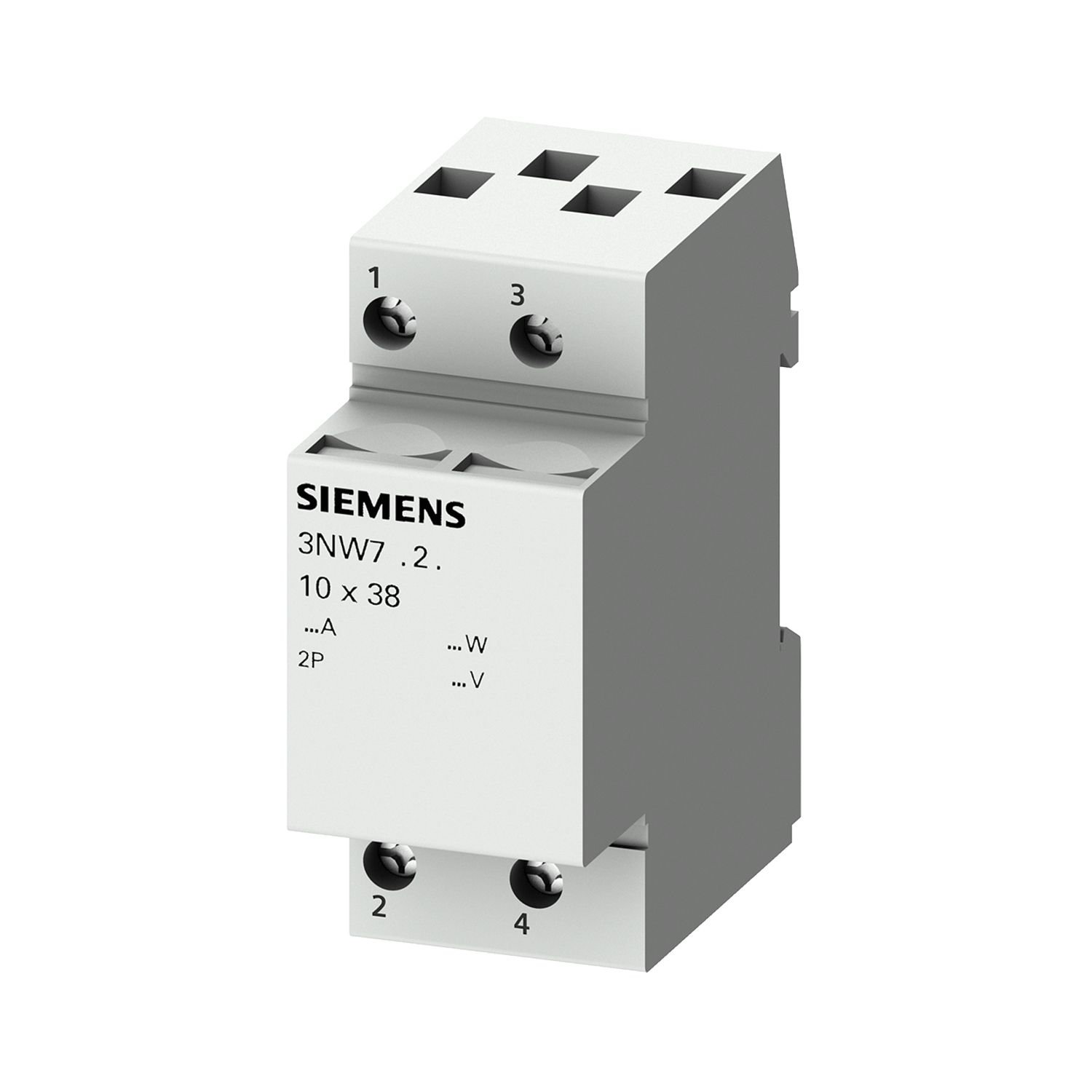 Imagen de BASE PARA MONTAJE DE FUSIBLES CILINDRICOS 2 POLOS TAMAÑO 10 X 38 MM, 500V IN= 32 A,