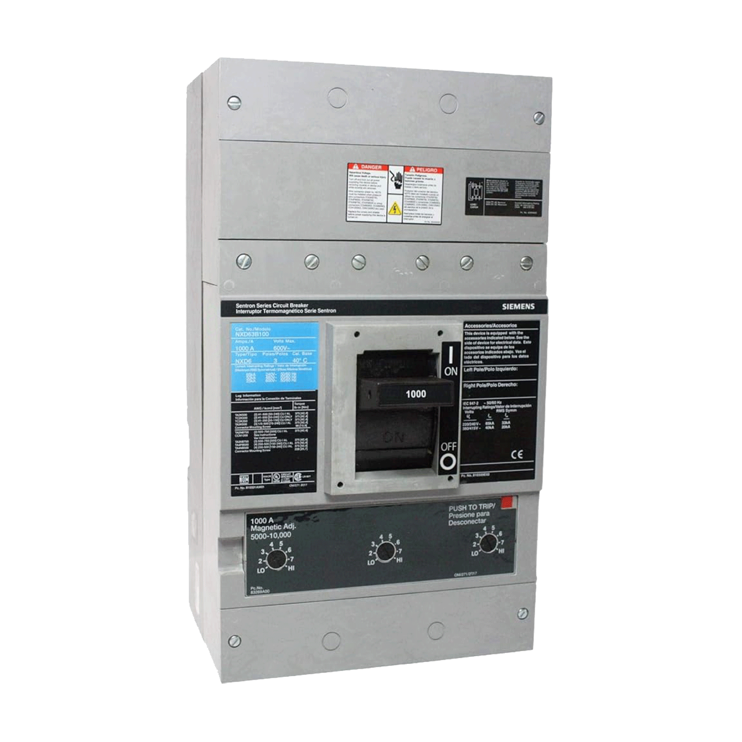 Imagen de INTERRUPTOR NXD6 3X1000A 65KA/240, 50KA/480, 25KA/600V