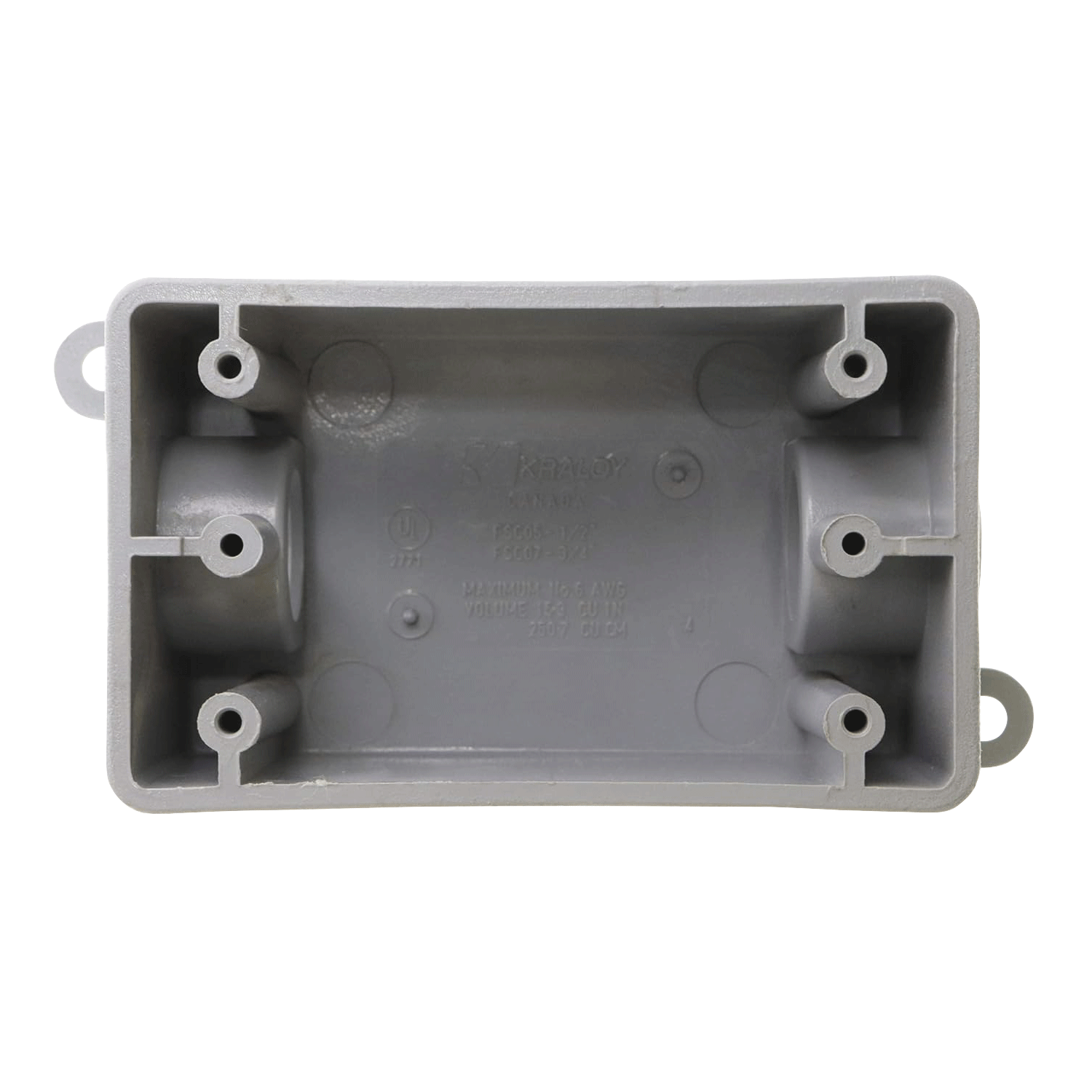 Imagen de CAJA FCS 1/2 RECTANGULAR PVC CED40/PLASTICO GRIS UL FSC05 9037254