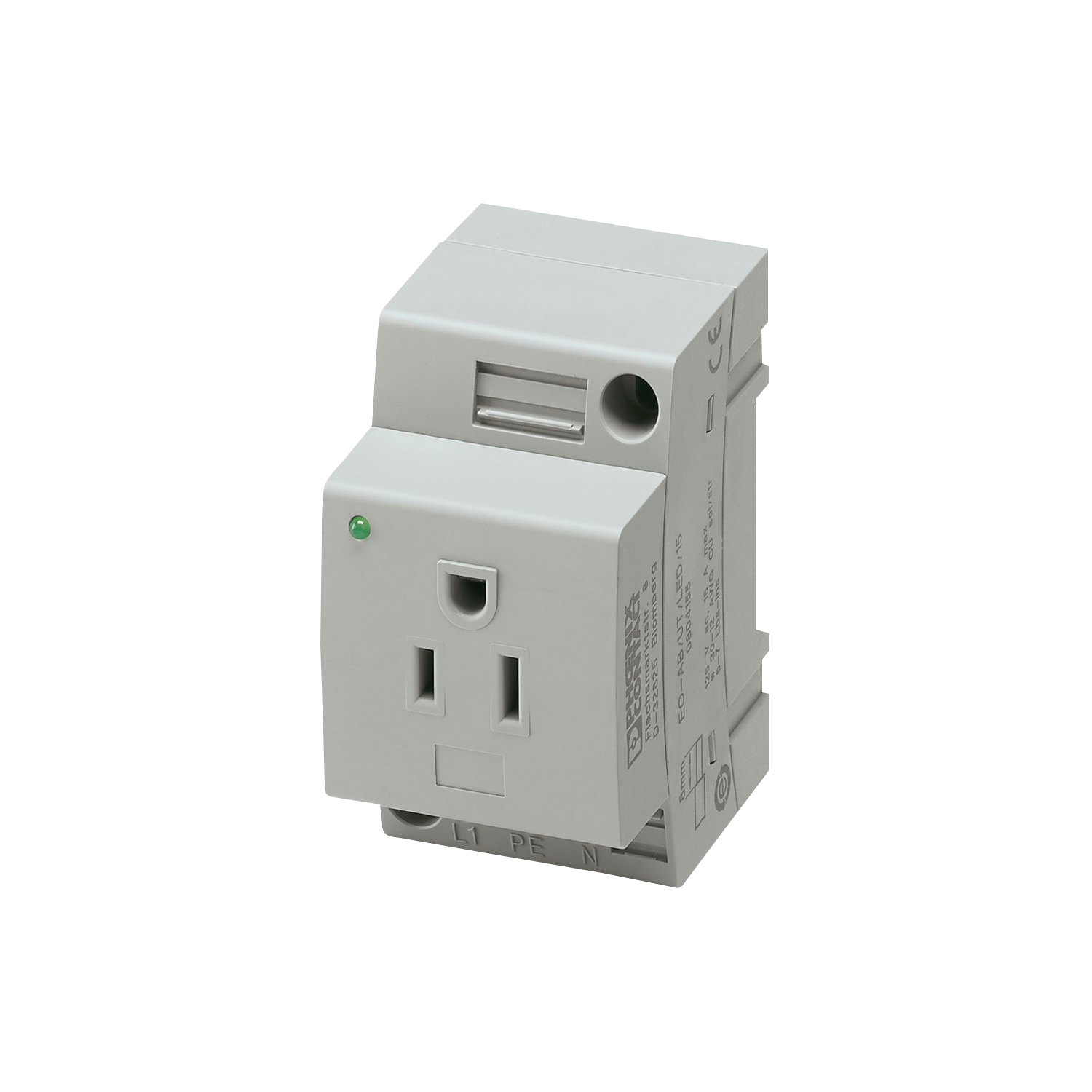 Imagen de CONTACTO PARA RIEL DIN 125 V AC, 15 A EO-AB/UT/LED/15 PHOENIX CONTACT
