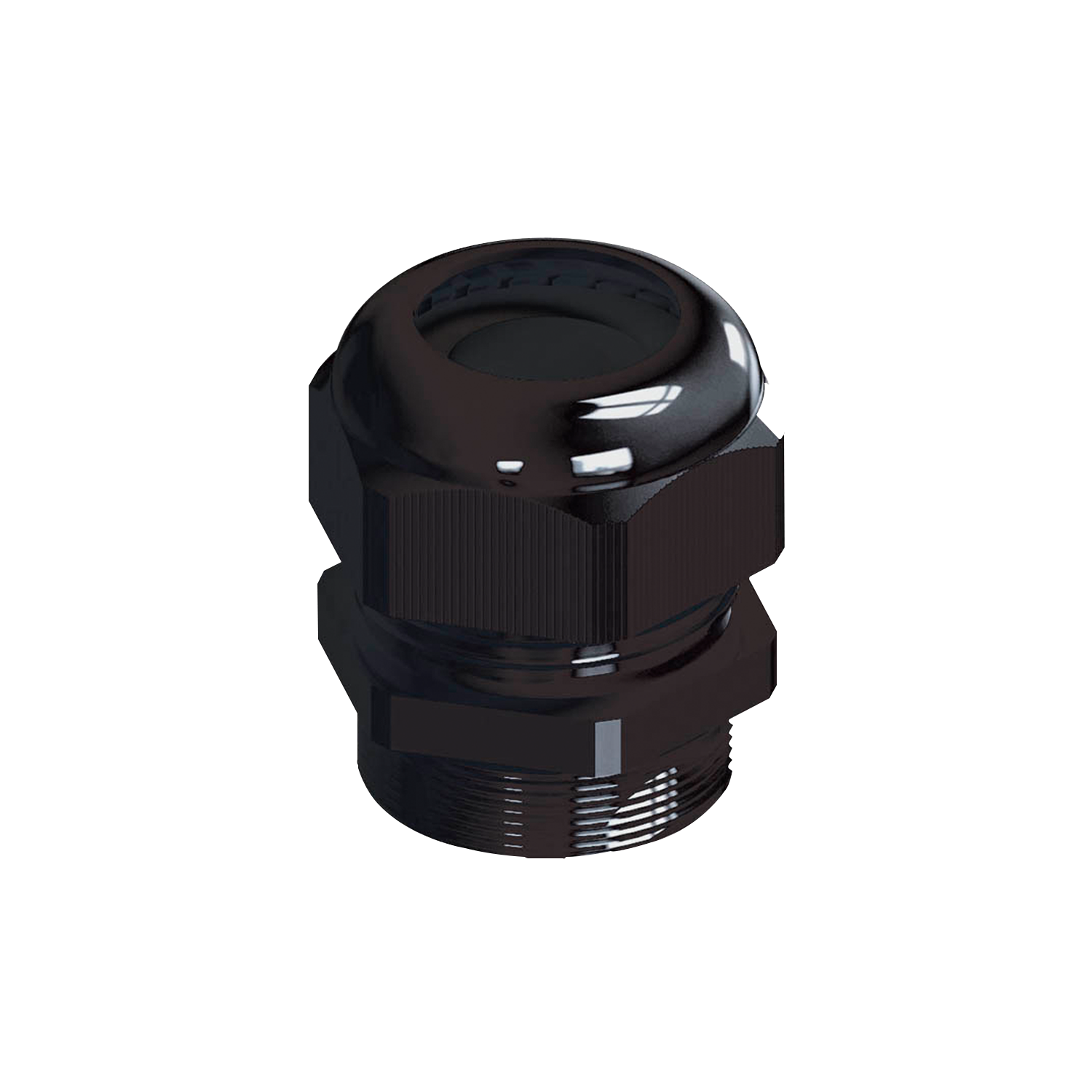 Imagen de CONECTOR GLANDULA NEGRO 1 1/2" (38mm)  CON CONTRATUERCA