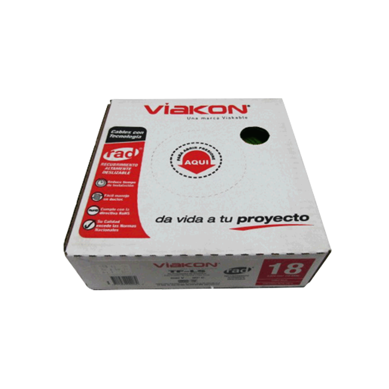 Imagen de CABLE TF-LS 18 AWG PVC CAJA (VIAKON) "VERDE"