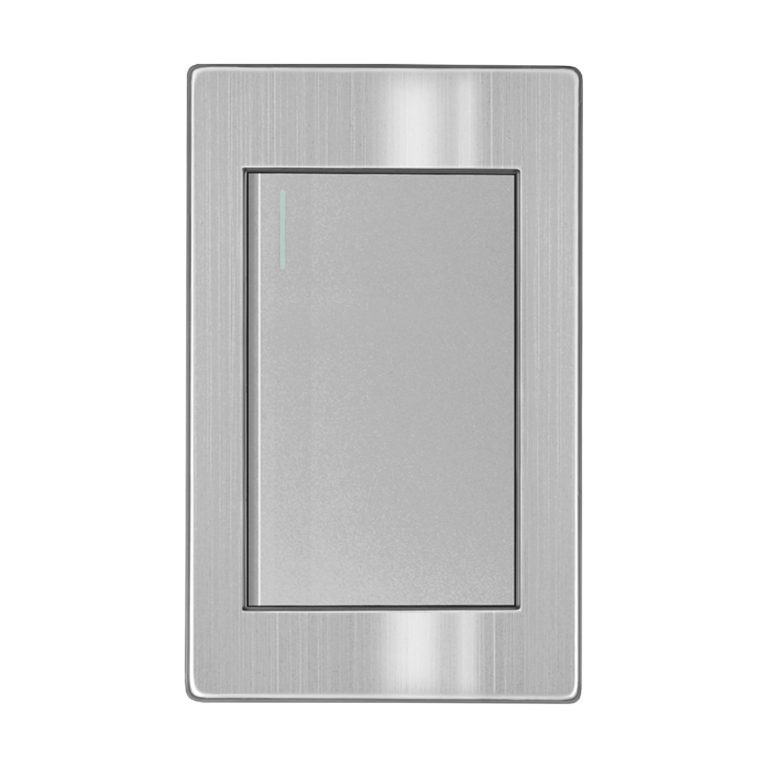 Imagen de PLACA METALICA PLATA 1 APAGADOR 3 VIAS 15A ARTLITE 7503028267361