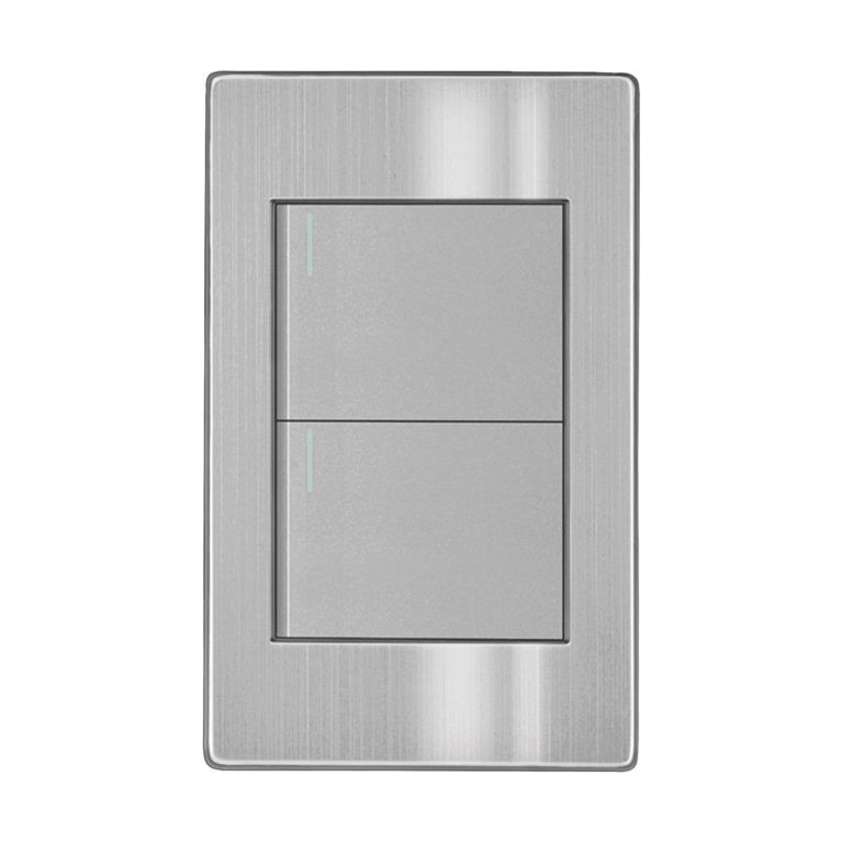 Imagen de PLACA METALICA PLATA 2 APAGADOR 3 VIAS 15A ARTLITE 7503028267378