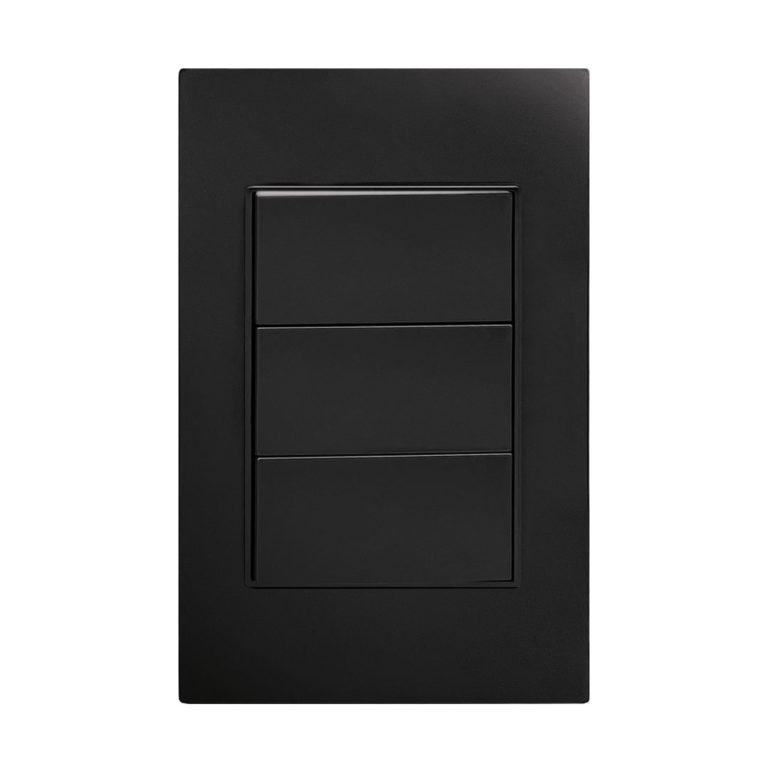Imagen de PLACA PLASTICO NEGRO 3 APAGADOR 3 VIAS 15A ARTLITE 7503037194290
