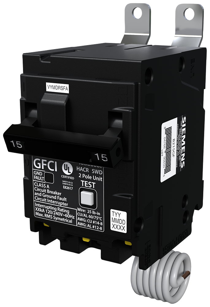 Imagen de PASTILLA INTERRUPTOR BLF 2X15A 10K 120V GFCI 5MA FALLA A TIERRA ATORNILLABLE