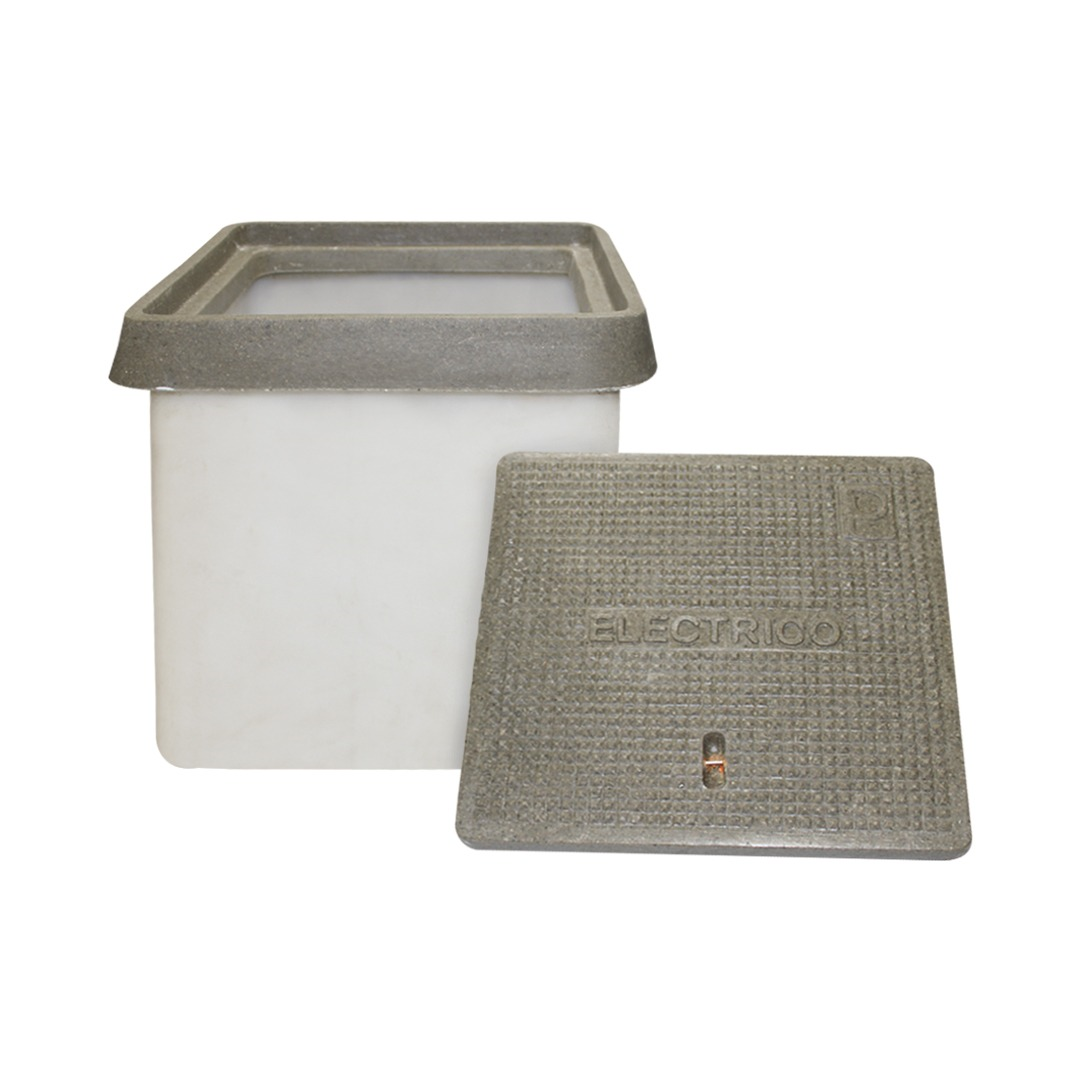 Imagen de REGISTRO ELECTRICO FIBRA 40 X 40 CMS MARCO Y TAPA POLIMERICA