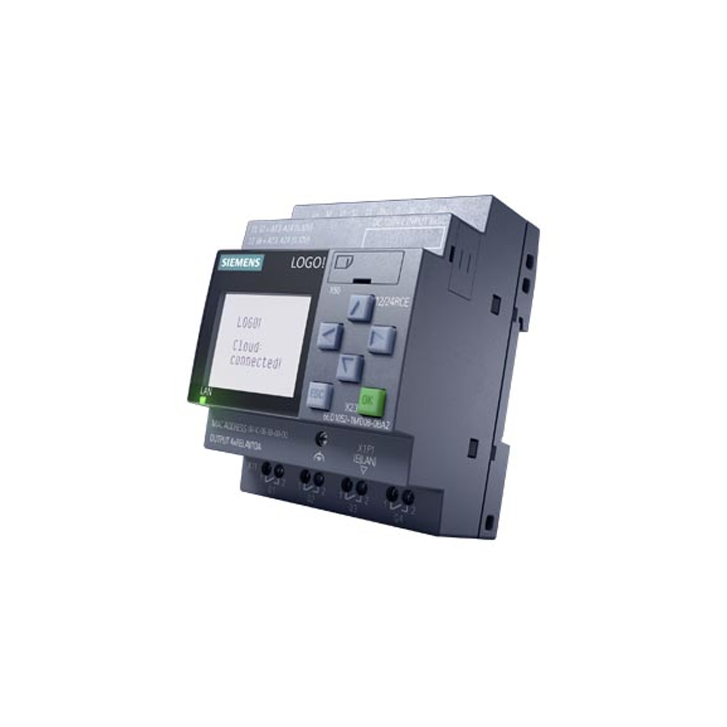 Imagen de LOGO! 8 12/24RCE, MOD. LOG.,DISPL. AL/E/S: 12/24V DC/RELE, 8ED(4EA)/4SD 6ED10521MD080BA2