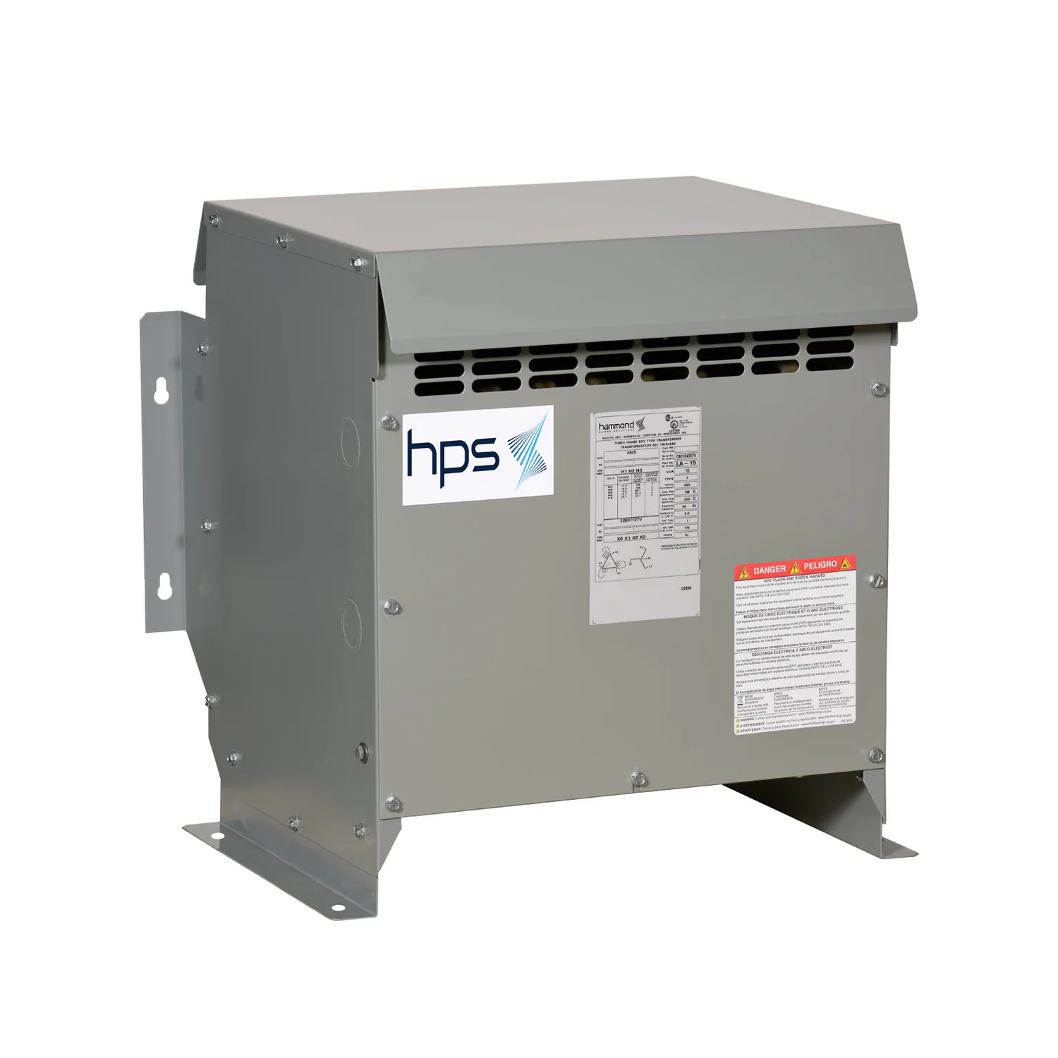 Imagen de TRANSFORMADOR SECO 30 KVA TRIFASICO 440/460/480--220Y/127V AL-AL NEMA 3R HAMMOND