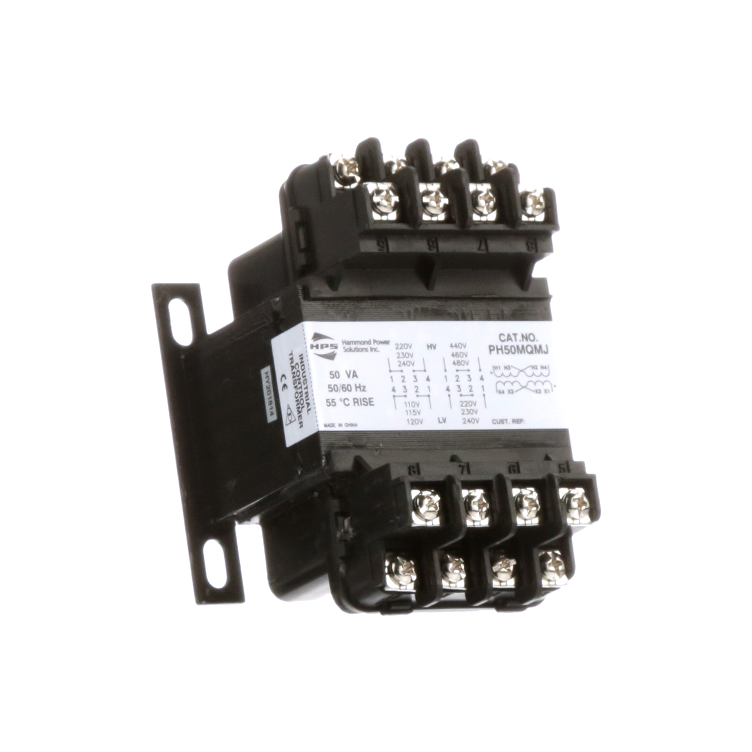 Imagen de TRANSFORMADOR DE CONTROL MOLDEADO 50 VA PRIMARIO 220/440V, SECUNDARIO 110/220V 60HZ HAMMOND