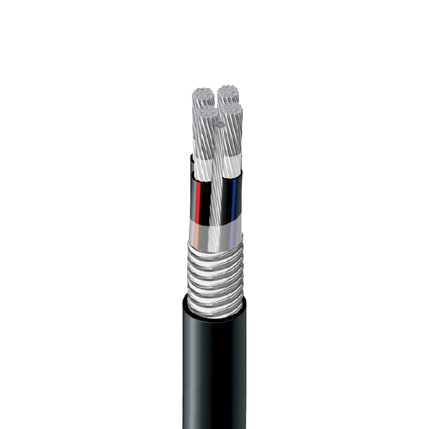 Imagen de CABLE ALUMINIO MULTICONDUCTOR MC4 S8000 4C 300 KCM + 1TF 2 AWG